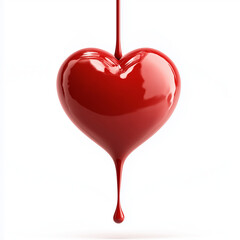 Obraz premium red heart on white background