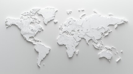 white world map on a light grey background. The map is in a simple, minimalist style with no other elements in the image