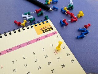 Indian festival holi marked on 14th of march calendar 2025 concept of business holiday planning,...