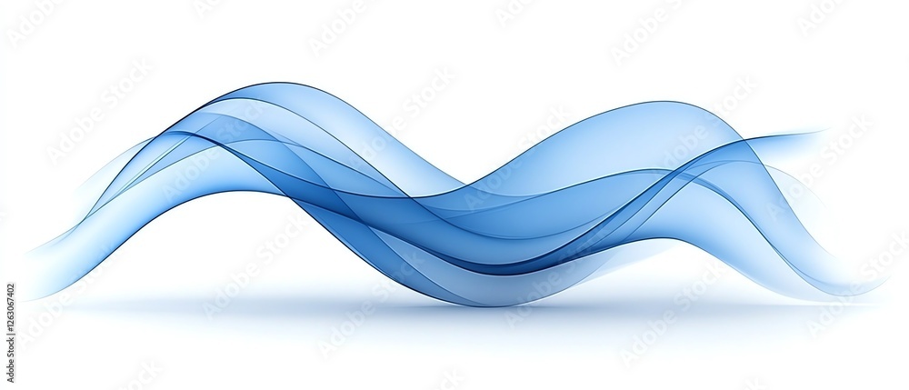 Poster abstract blue flowing wave design background art soft curve lines