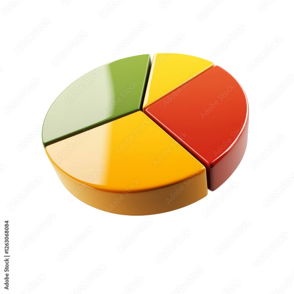 Aufkleber colorful pie chart with green, yellow, orange, and red segments, representing data visualization and