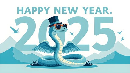 Obraz premium 2025 New Year Snake Blessing