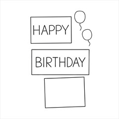 Happy birth day photo frame vector image