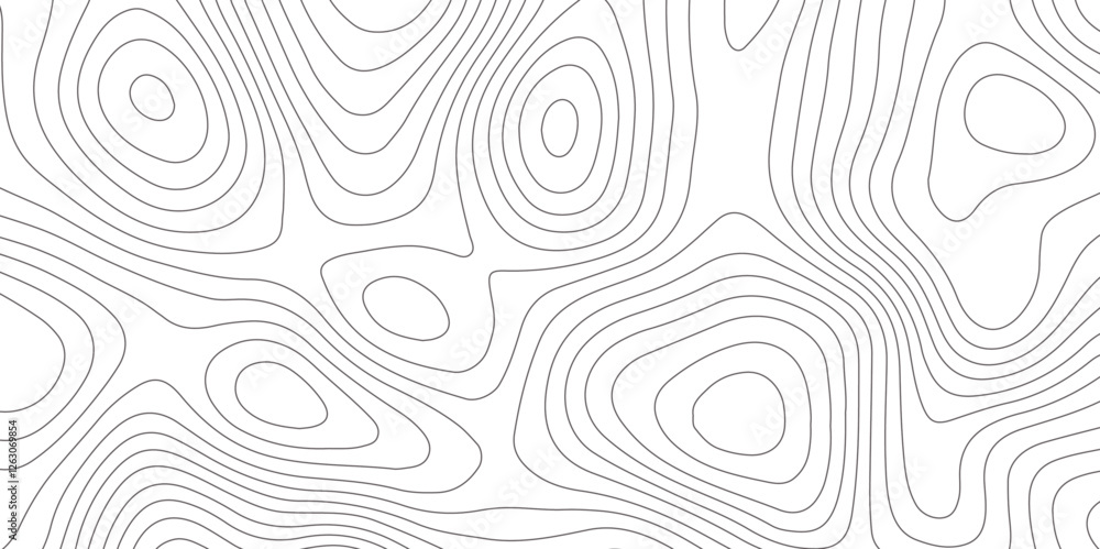 Poster abstract topographic map contour, white background and black wave lines pattern texture. geographic 
