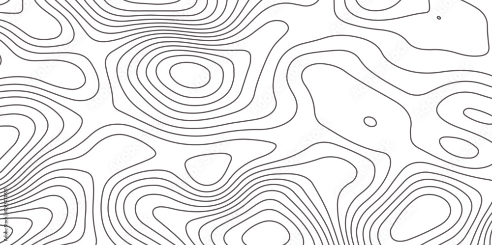 Poster abstract topographic map contour, white background and black wave lines pattern texture. geographic 