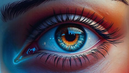 Fototapeta premium Artistic rendering of a close-up eye emphasizing emotion and depth