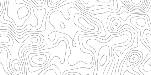 Abstract topographic map contour, white background and black wave lines pattern texture. geographic contour map grid backdrop paper texture. terrain path isolated on a background. 