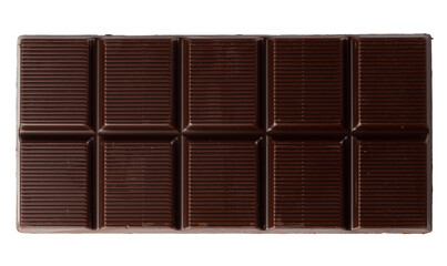 Dark Chocolate Bar isolated on a transparent background.