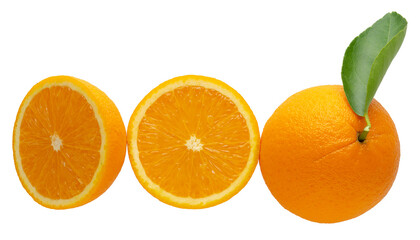 Fresh Sliced Oranges isolated on a transparent background