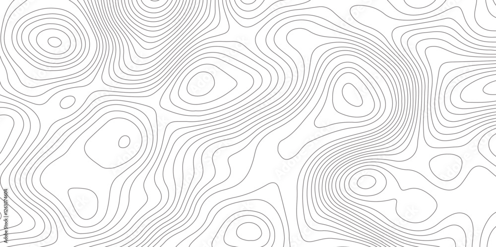 Poster abstract topographic map contour, white background and black wave lines pattern texture. geographic 