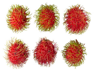 Rambutan sweet fruit isolated over transparent background.