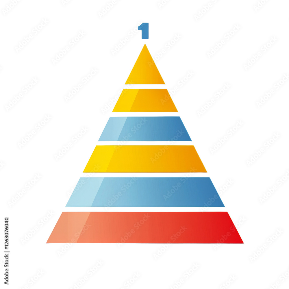 Leinwandbilder pyramid diagram with colorful layers representing levels or hierarchy, featuring prominent number on