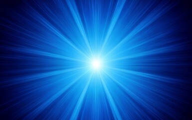 Fototapeta premium Abstract blue light burst with bright radial rays. Energetic star flare background for technology, space, and motion design concepts