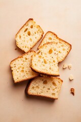 Fototapeta premium Panettone slices on a beige table