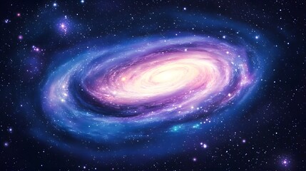 Fototapeta premium Breathtaking Spiral Galaxy Nebula Shimmering in the Cosmic Expanse of the Starry Night Sky