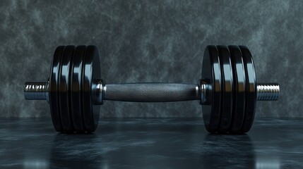 Black dumbbell gym floor workout fitness exercise strength