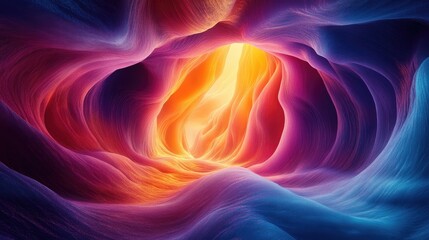 Obraz premium Vibrant Colorful Swirling Canyon Abstract Art