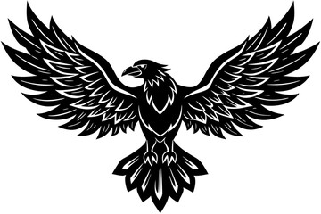 Majestic Eagle with Spread Wings in Tribal Style with Bold Graphic Silhouette
