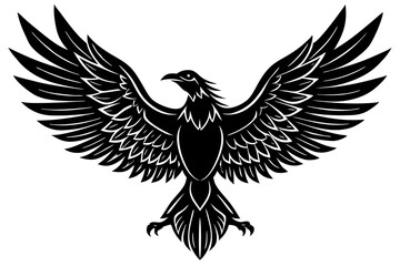 Majestic Eagle with Spread Wings in Tribal Style with Bold Graphic Silhouette