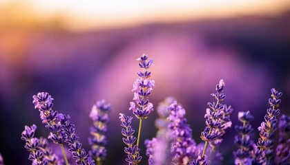 Fototapeta premium close up of a lavender blossom with blurred background