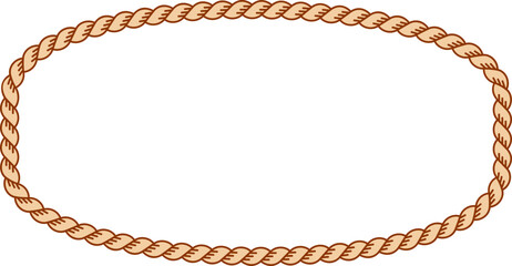 Illustration of a simple rope frame with blank copy space. Empty space with rope border for your design. 