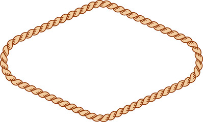 Illustration of a simple rope frame with blank copy space. Empty space with rope border for your design. 