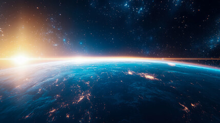 Awe-Inspiring Earth from Space: Sunrise over the Blue Planet