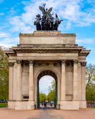 Obraz premium Wellington Arch (Constitution Arch) at Hyde Park Corner in London, UK