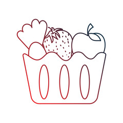 fruit gradient outline icon with white background vector stock illustration