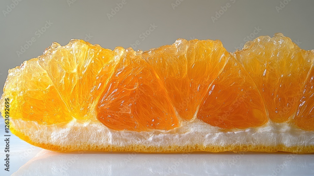 Poster a close up view of an orange slice segment