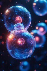 Fototapeta premium Colorful Abstract Representation of Bubbles in a Dark Background