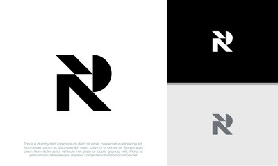 Initials R logo design. Initial Letter Logo.	
