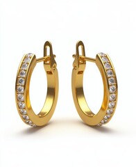 Elegant gold hoop earrings with sparkling diamonds for luxurious style