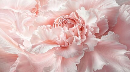 Obraz premium A pastel pink carnation with soft, ruffled petals and intricate details.