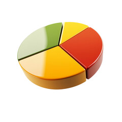 Obraz premium colorful pie chart with green, yellow, orange, and red segments, representing data visualization and analysis. This graphic is ideal for presentations and reports