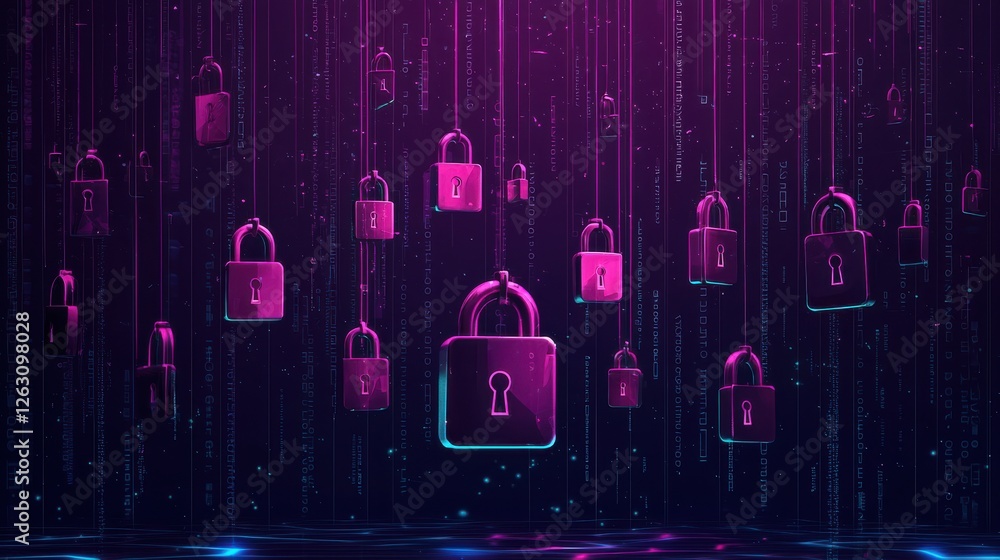 Poster enhancing awareness through technology data security solutions digital realm visual art futuristic s