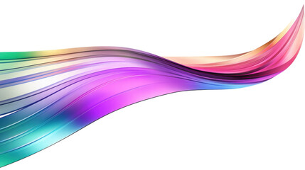 Fototapeta premium Colorful Abstract Waves with Smooth Gradient Flowing Across a Transparent Background