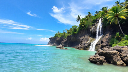 waterfall in the mountains