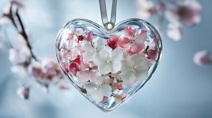  floral glass heart ornament