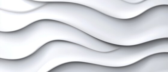 Obraz premium Abstract wavy patterns in white create a soft, flowing texture, evoking a serene and modern aesthetic.
