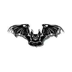 Symmetrical realistic bat vector illustration on white. Can be used for any platform or purpose. Action promotion and advertising mockup. EPS 10