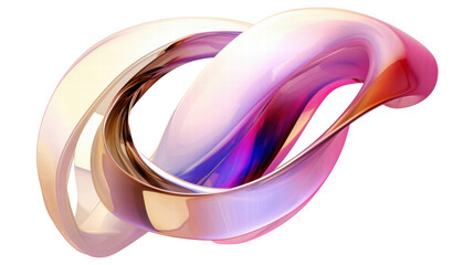 Colorful Intertwined Abstract Design Creating Dynamic Fluid Shapes with Elegant Elegance on Transparent Background