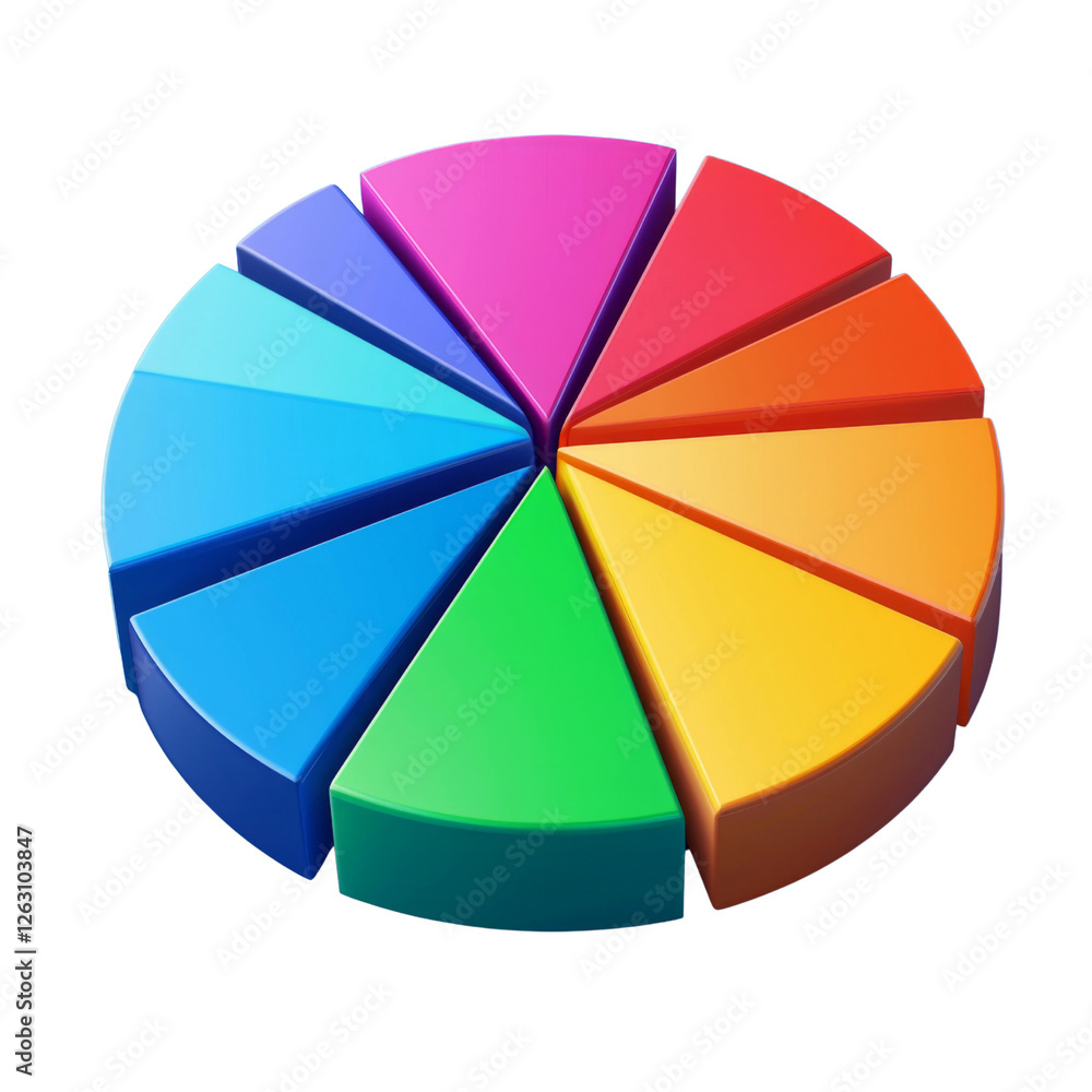 Aufkleber colorful pie chart with vibrant segments representing data visualization