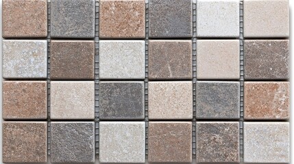 Textured Stone Mosaic Tile in Various Earthy Tones and Colors