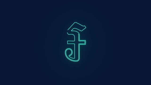 cambodian riel currency symbol neon animation for finance and global economy
