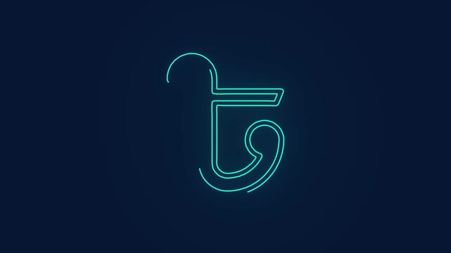 bangladeshi taka currency symbol neon animation for finance and economy