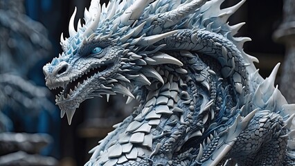 The Snow Blue-Toned Magic Dragon
