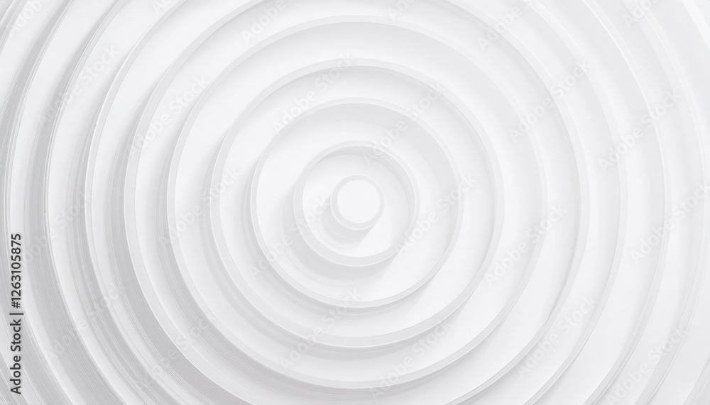 Leinwandbilder monochrome white concentric circle pattern with embossed texture, abstract geometric background for 