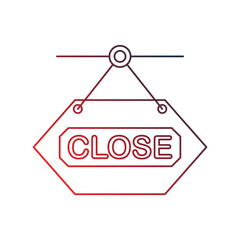 close signboard gradient outline icon with white background vector stock illustration