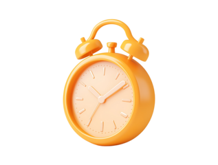 3D icon of an orange stopwatch, transparent background